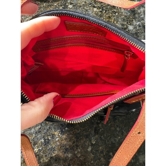 Dooney & Bourke Nina Shoulder Bag Purse Womens Small Black Red Lining - Picture 9 of 10